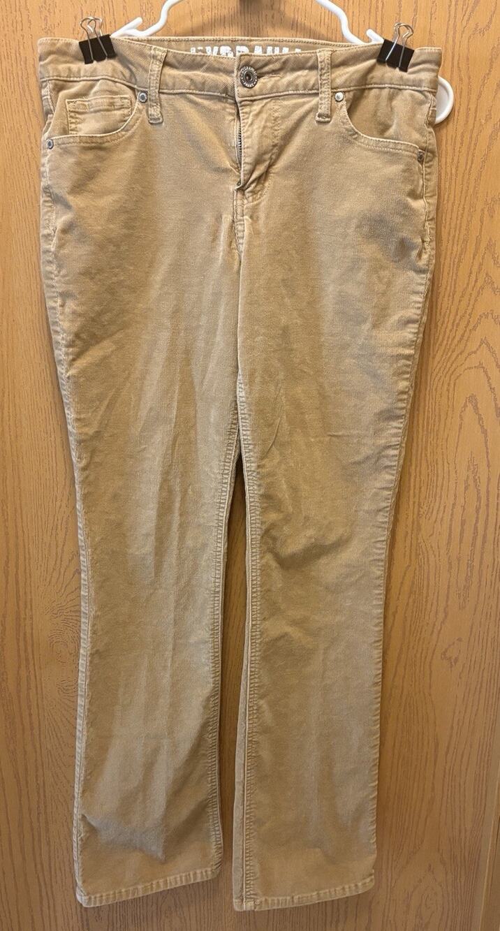 Hydraulic Women's Beige Corduroy Pants Size 10 Stretch Flat Front 5 Pocket